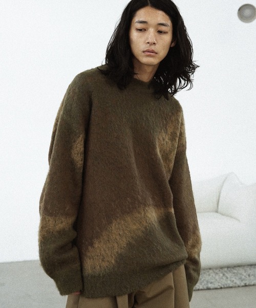 「WYM LIDNM」 長袖ニット M ネイビー メンズ_画像7