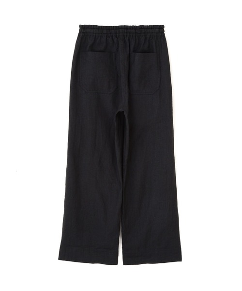 美品 MHL ファインコットンイージーパンツ 1 黒 MHL.（エムエイチエル） パンツ FADED WOOL LINEN TWILL レディース
