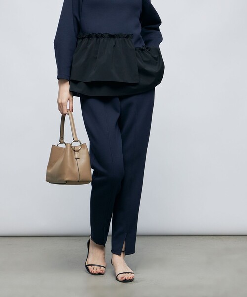 「NOLLEY'S」 イージーパンツ 34 ネイビー レディース_画像2