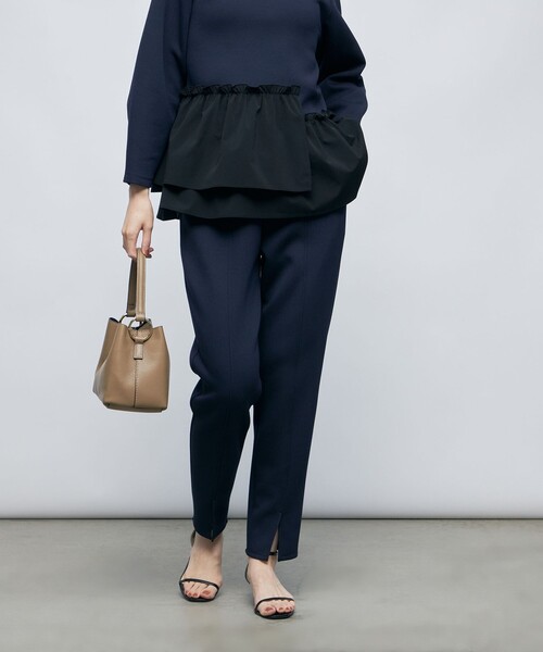 「NOLLEY'S」 イージーパンツ 34 ネイビー レディース_画像3