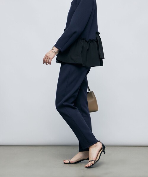 「NOLLEY'S」 イージーパンツ 34 ネイビー レディース_画像4