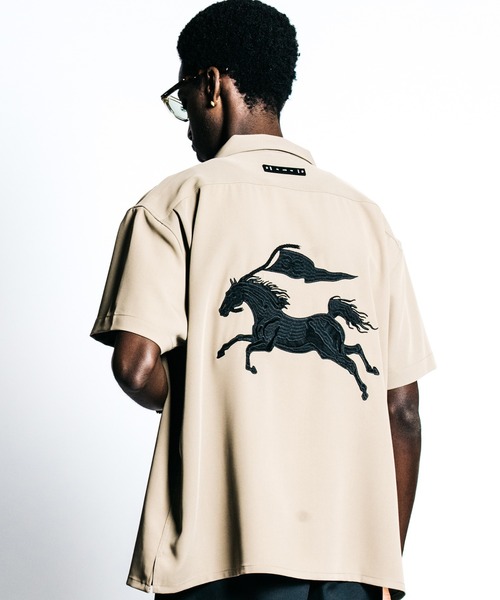 シャツ TAILORED MUSTANG EMBROIDERY S/S SHIRT _ EASY CARE メンズ