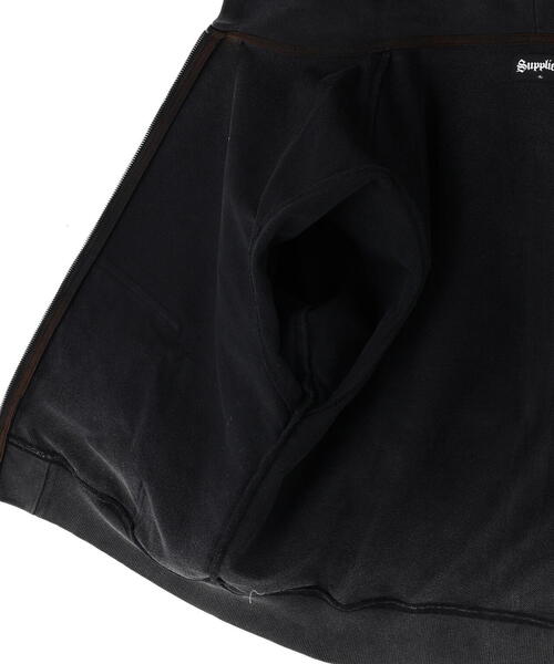 パーカー SUPPLIER/サプライヤー/Multiple Cross Rhinestone Zip Hoodie メンズ レディース