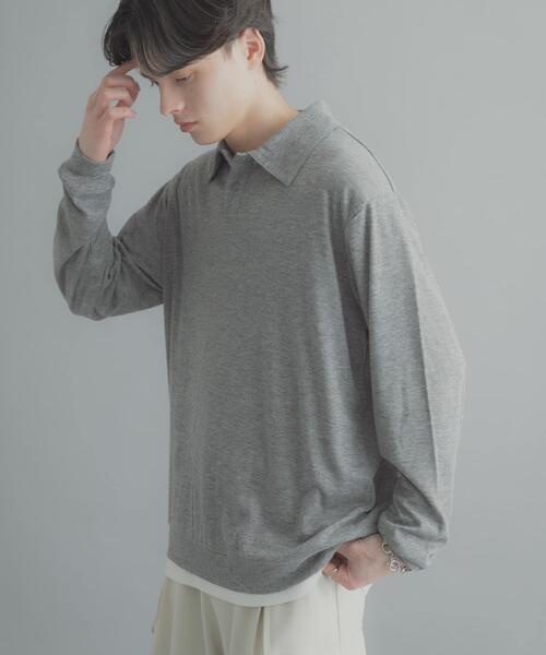 CLESSTE ロングスリーブポロシャツ For YGM SENSE OF PLACE by URBAN RESEARCH ポロシャツ シアーロングスリーブ