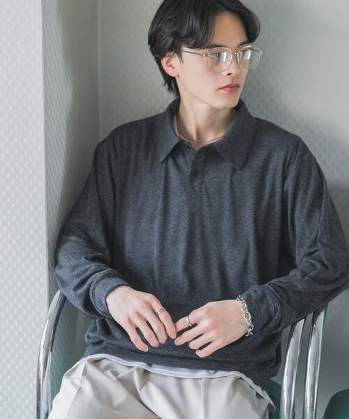 SENSE OF PLACE by URBAN RESEARCH ポロシャツ シアーロングスリーブ