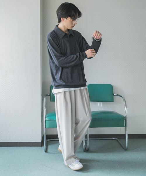 大人気！流行りのロングスリーブポロ☆ SENSE OF PLACE by URBAN RESEARCH ポロシャツ シアーロングスリーブ