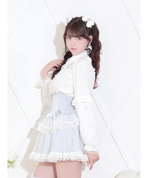 NOEMIE（ノエミー） ブラウス シャツ チャーム付きメニーリボン 