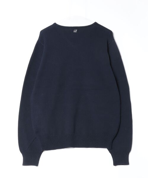 「BROKEN BASE」 長袖ニット MEDIUM ネイビー メンズ_画像3