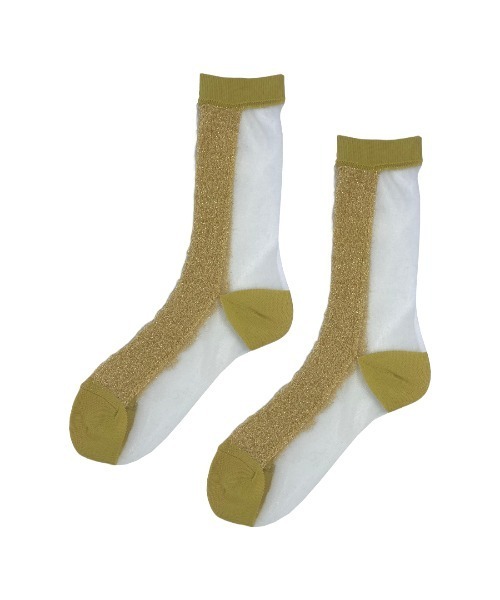 FAKUI 靴下 GLITTER FRINGE SEE-THROUGH SOCKS / ラメフリンジ