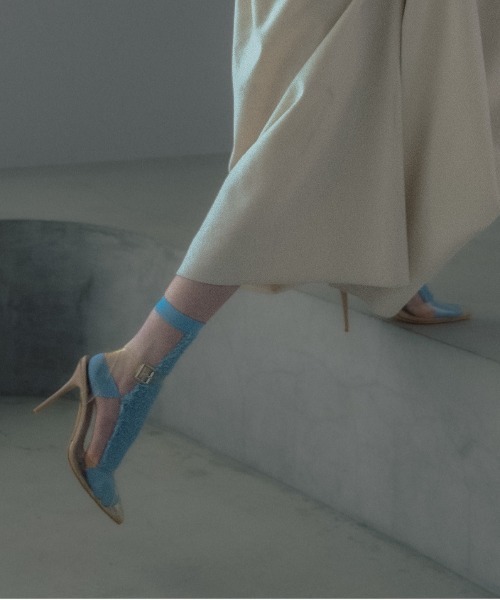 FAKUI 靴下 GLITTER FRINGE SEE-THROUGH SOCKS / ラメフリンジ