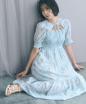 ワンピース 「大きいサイズ」ボレロ風フラワープ...の詳細画像1