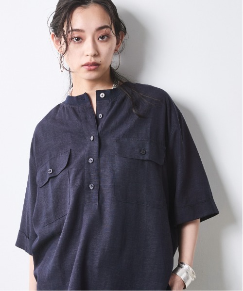 CHIC STYLE（シックスタイル） ブラウス シャツ 夏 半袖 衿リブハーフ