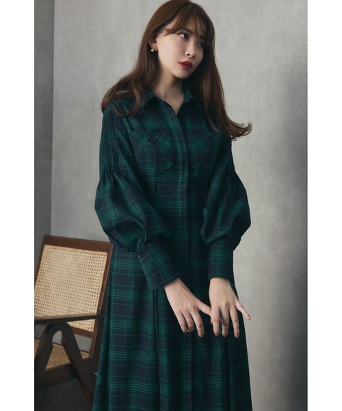 「Her lip to」 シャツワンピース S グリーン レディースの画像