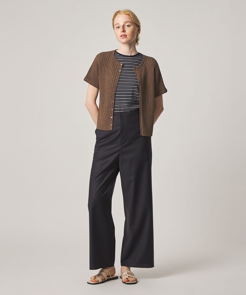 カーディガン 「Steven Alan」リブ ショートスリーブ カーディガン レディースの画像
