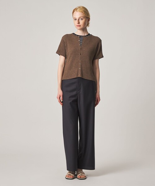 カーディガン 「Steven Alan」リブ ショートスリーブ カーディガン レディースの画像
