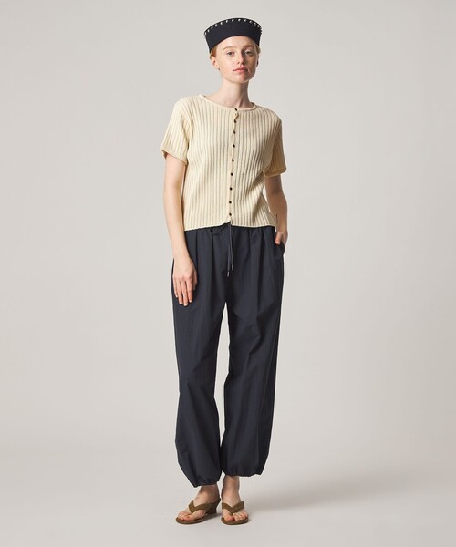 カーディガン 「Steven Alan」リブ ショートスリーブ カーディガン レディースの画像