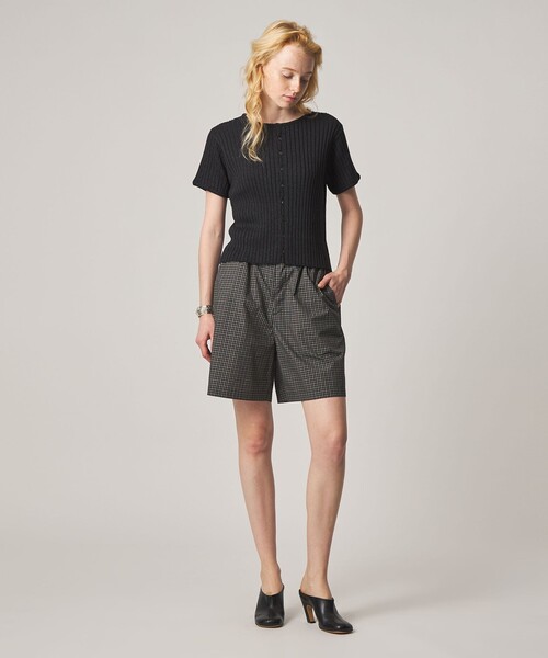 カーディガン 「Steven Alan」リブ ショートスリーブ カーディガン レディースの画像