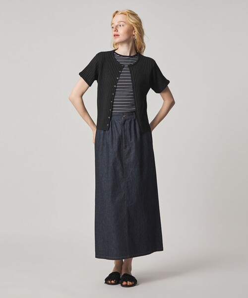 カーディガン 「Steven Alan」リブ ショートスリーブ カーディガン レディースの画像
