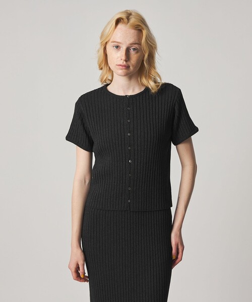 カーディガン 「Steven Alan」リブ ショートスリーブ カーディガン レディースの画像