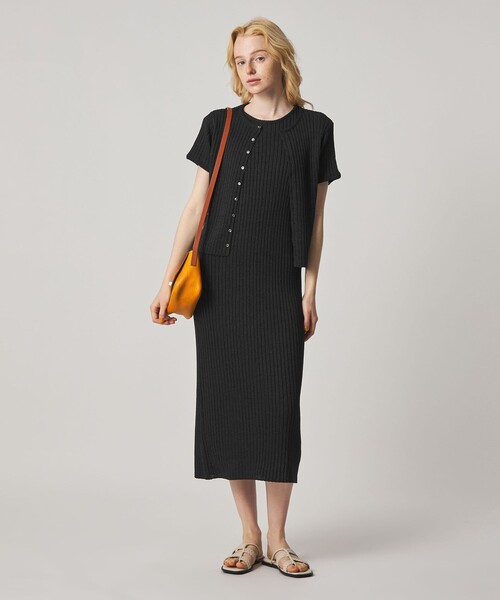 カーディガン 「Steven Alan」リブ ショートスリーブ カーディガン レディースの画像