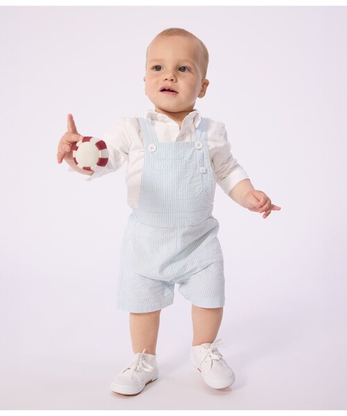 PETIT BATEAU（プチバトー） サロペット オーバーオール シアサッカー 