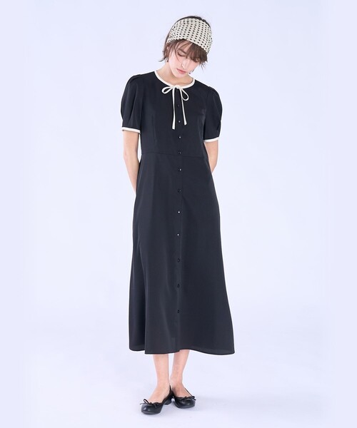 To b. by agnes ワンピース WEBスペシャル ポリエステル バイカラー