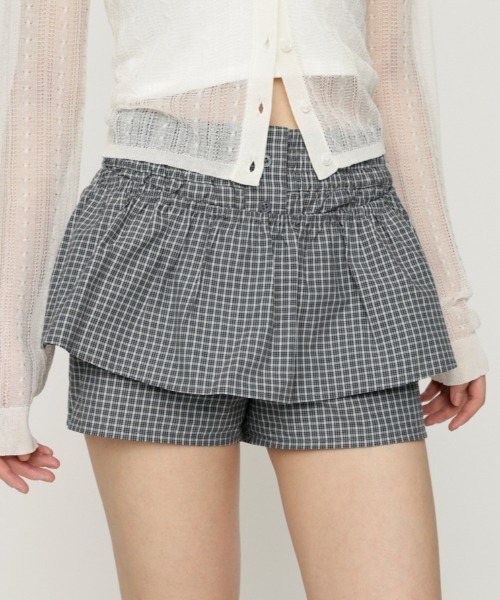 SLY（スライ） スラックス パンツ CHECK LAYERED S/PT チェック