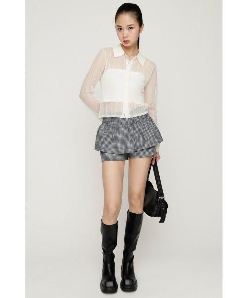 SLY（スライ） スラックス パンツ CHECK LAYERED S/PT チェック