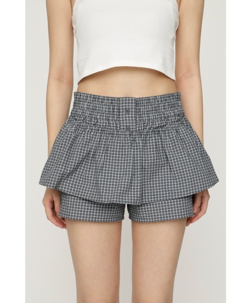 レイヤードチェックショートパンツ SLY（スライ） スラックス パンツ CHECK LAYERED S/PT チェック