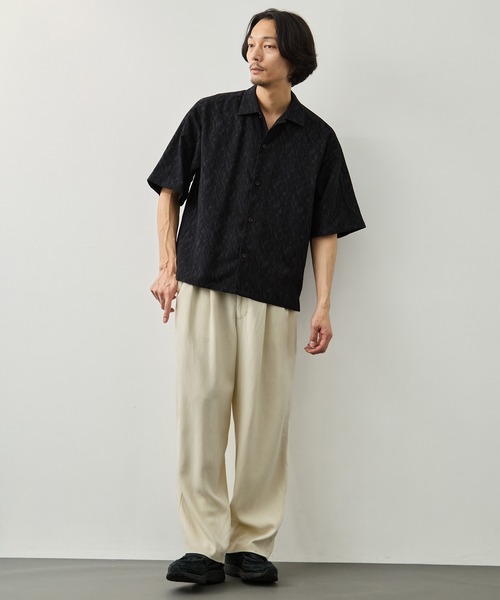 CITY TOKYO シャツ 半袖 「CITY TOKYO」ストレッチコードジャガード