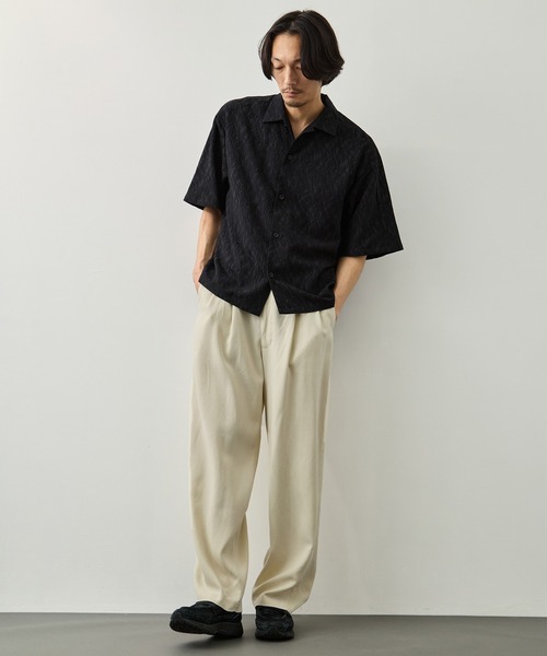 CITY TOKYO シャツ 半袖 「CITY TOKYO」ストレッチコードジャガード