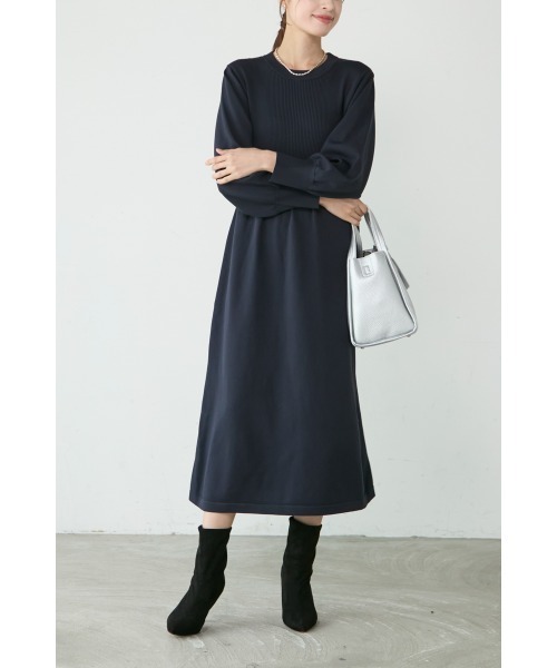 「M.deux」 ニットワンピース MEDIUM グレー レディース_画像3