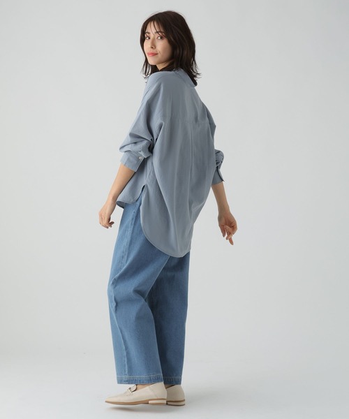「Elura」 長袖ブラウス LARGE ライトブルー レディース_画像7