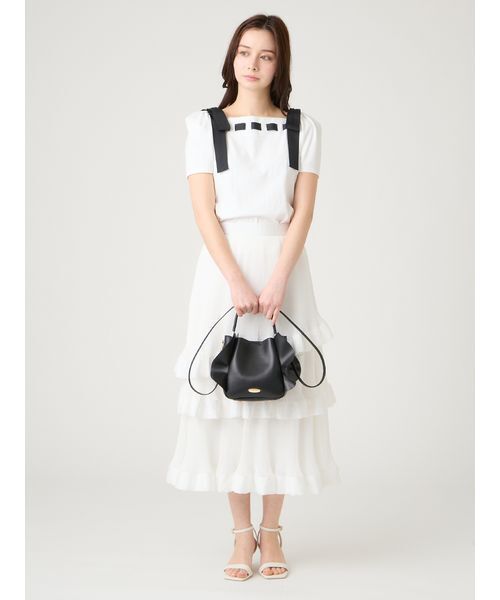 CELFORD（セルフォード） tシャツ 半袖 「洗える」ショルダーリボン
