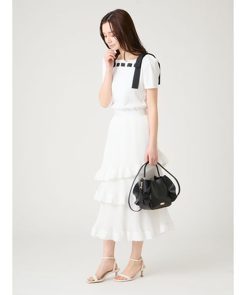 CELFORD（セルフォード） tシャツ 半袖 「洗える」ショルダーリボン