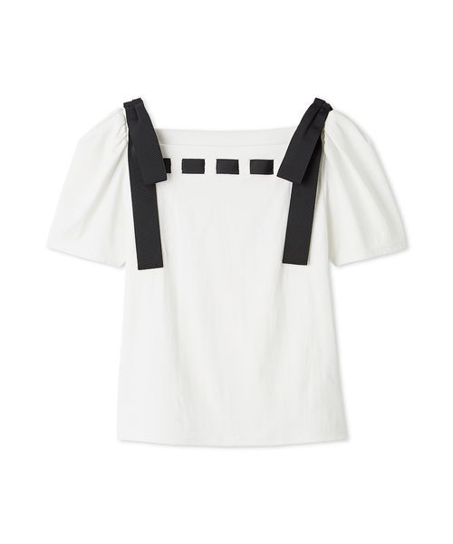 CELFORD（セルフォード） tシャツ 半袖 ショルダーリボンカットソー