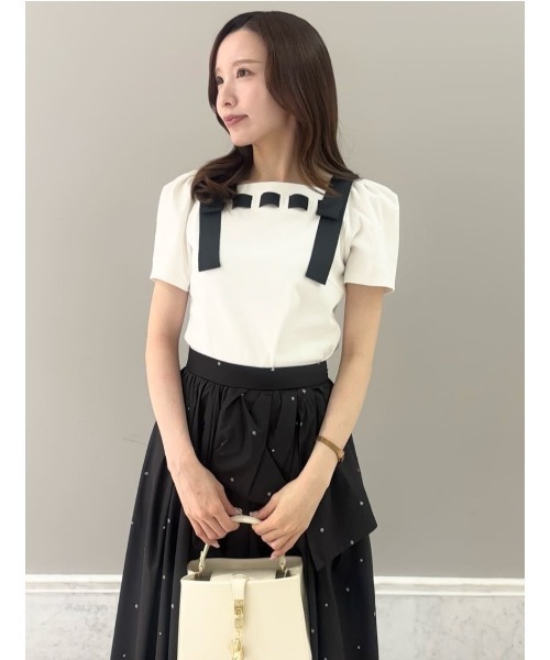 CELFORD（セルフォード） tシャツ 半袖 「洗える」ショルダーリボン