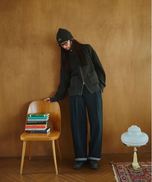 「BROKEN BASE」 スラックス MEDIUM ネイビー メンズ_画像3