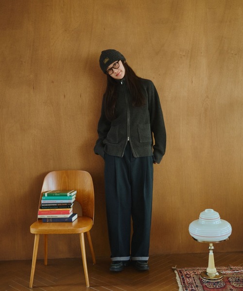 「BROKEN BASE」 スラックス MEDIUM ネイビー メンズ_画像5