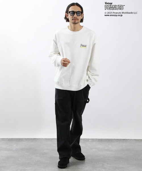 「PEANUTS」 スウェットカットソー LARGE グリーン メンズ_画像6