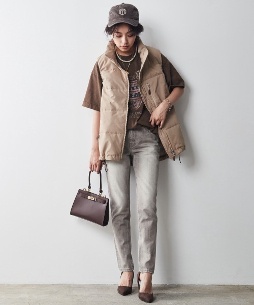 「CHIC STYLE」 「SMILELAND」半袖Tシャツ 3 モカ レディース_画像3