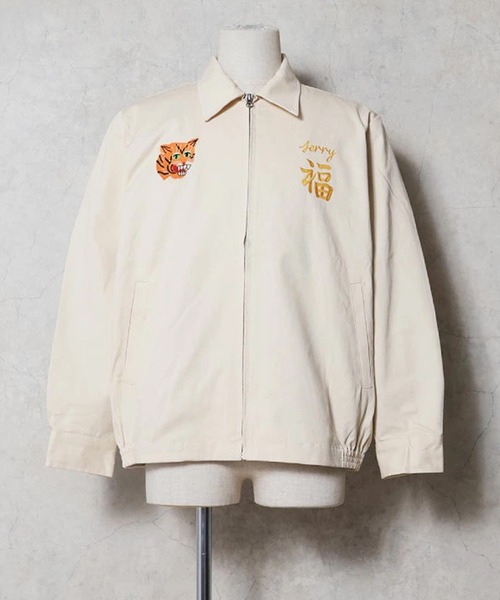 ベトナム　ジャケット　オフホワイト　ヒューストン　サイズＬ中古品 HOUSTON（ヒューストン） ブルゾン アウター COTTON VIETNAM JACKET