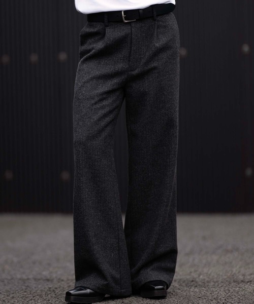 CLEL（クレイル） スラックス 「CLEL」Wool Blend Herringbone Tweed