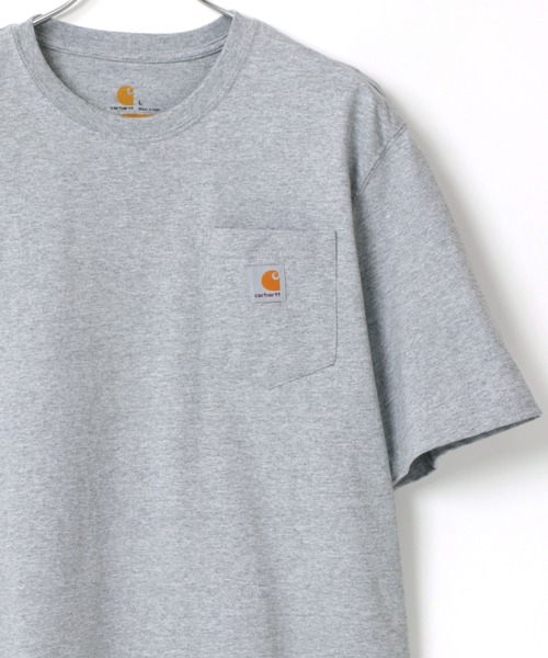 【Carhartt】長袖 ロゴ Tシャツ Dusky Blue / 送料無料 カーハート carhartt バスフィッシング ポケット付ロンT/長袖T