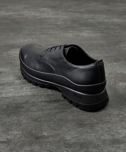 PADRONE プレーントゥ Vibramソール ブラックレザー 41 日本製 PADRONE（パドローネ） ビジネスシューズ パドローネ / DERBY PLAIN