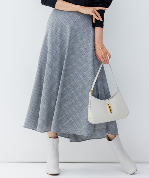23区（ニジュウサンク） スカート ポリエステルウール チェック
