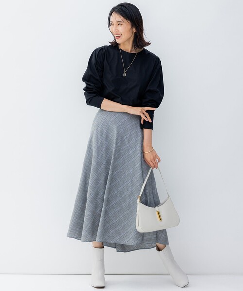 23区（ニジュウサンク） スカート ポリエステルウール チェック