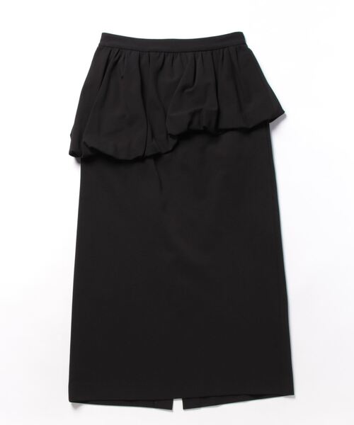 LANVIN en Bleu スカート ニットジョーゼットペプラムスカート