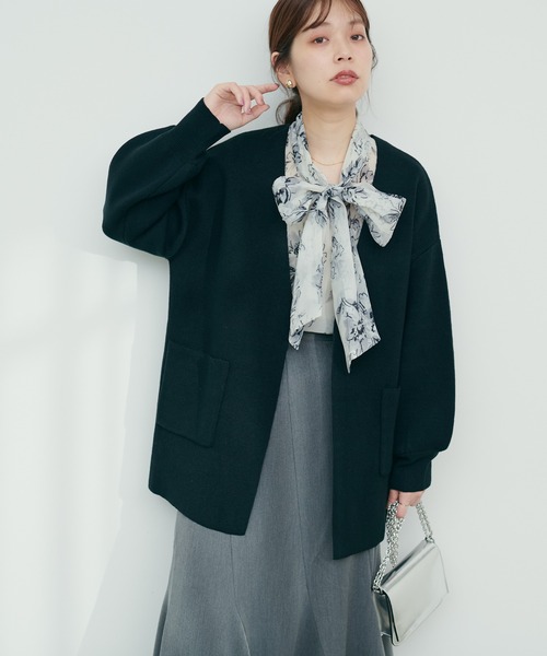 Vネック ニットコート コーディガン カーディガン ミドル丈 COUP DE CHANCE（クードシャンス）の「◇【ミドル丈/軽羽織】大活躍