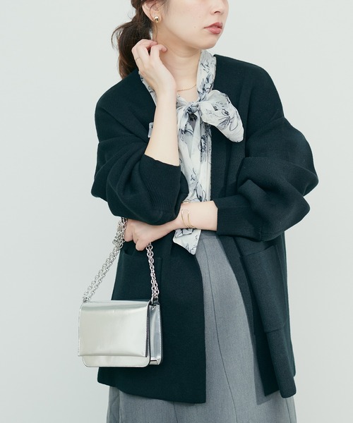 natural couture レディース カーディガン きれいめニットミドル
